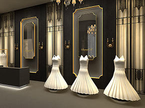 杭州法式浪漫风格婚纱店装修设计效果图案例